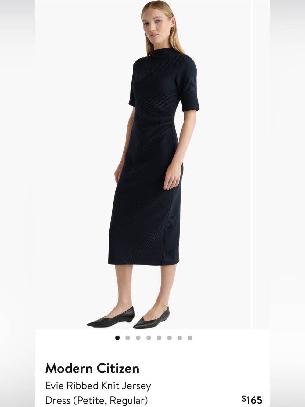 NWT Modern Citizen Evie Ribbed-Knit Jersey Dress—Size Large